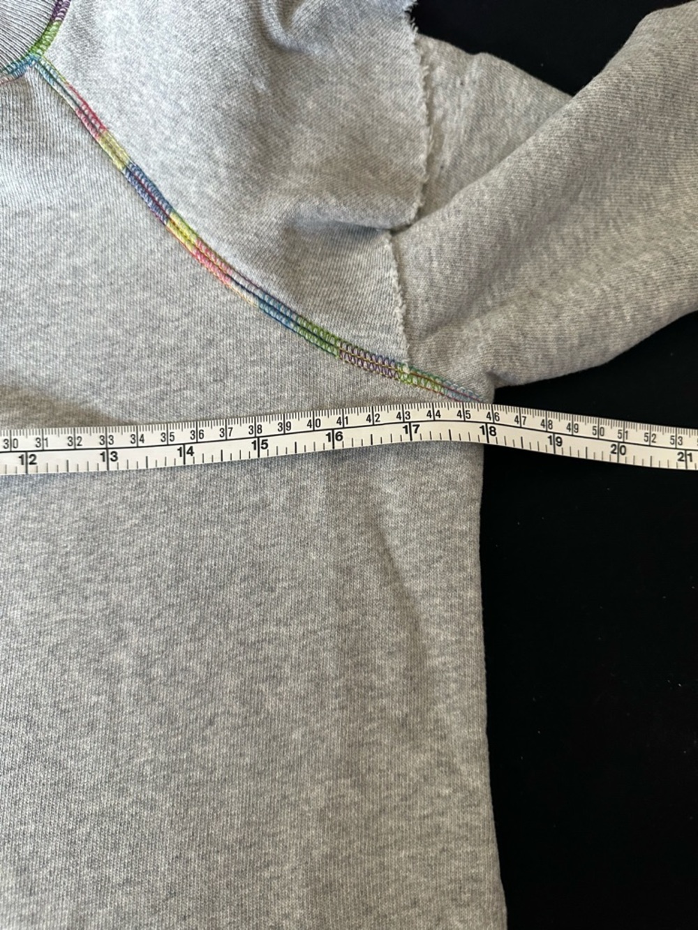 Something Navy Light Gray Ruffle-Shoulder Sweatshirt - Picture 10 of 15